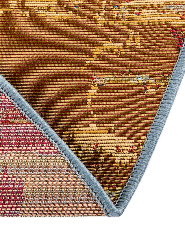 Multicolor 2' 7 x 2' 7 Outdoor Modern Round Area Rug Weather Resistant for Patio, Deck, Terrace, Balcony, Porch 100% Polypropylene Modern Outside Carpet for Sale at Rug Engine
