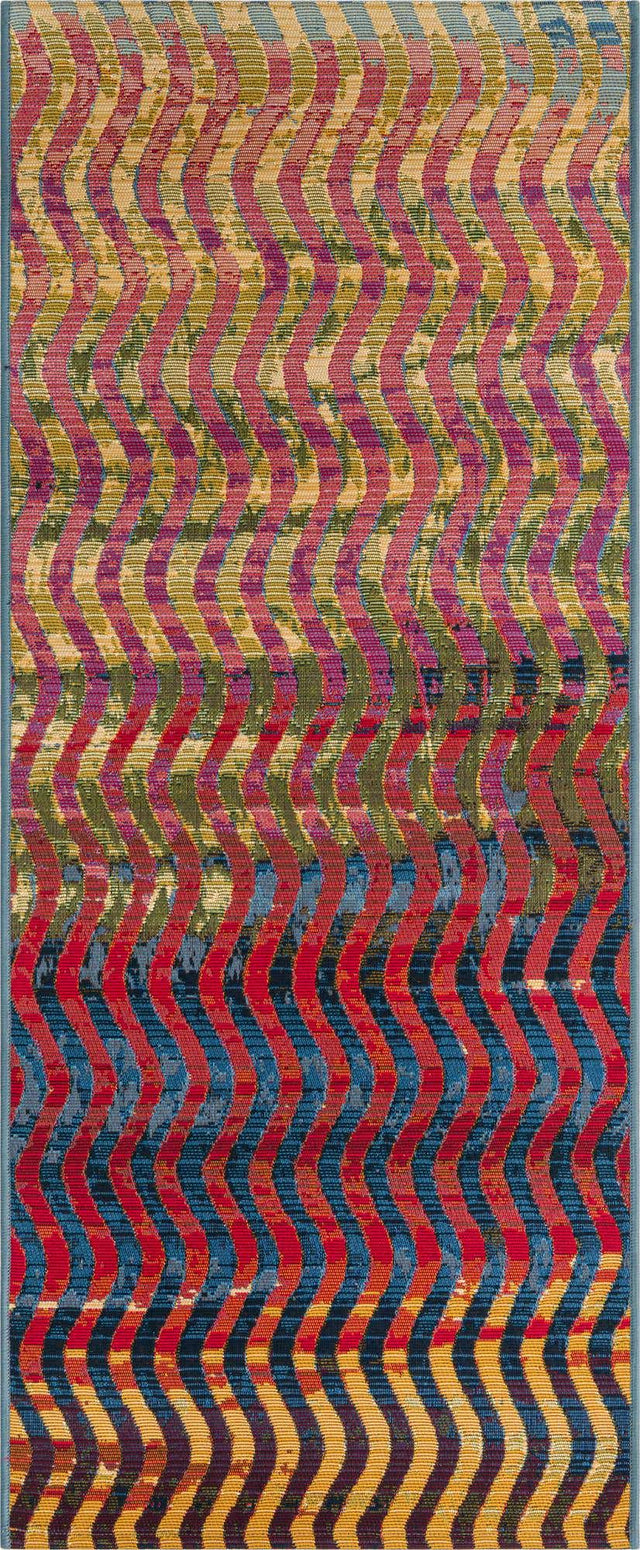 Multicolor 2' x 5' Outdoor Modern Runner Area Rug Weather Resistant for Patio, Deck, Terrace, Balcony, Porch 100% Polypropylene Modern Outside Carpet for Sale at Rug Engine