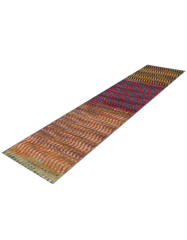 Multicolor 2' 7 x 11' Outdoor Modern Runner Area Rug Weather Resistant for Patio, Deck, Terrace, Balcony, Porch 100% Polypropylene Modern Outside Carpet for Sale at Rug Engine