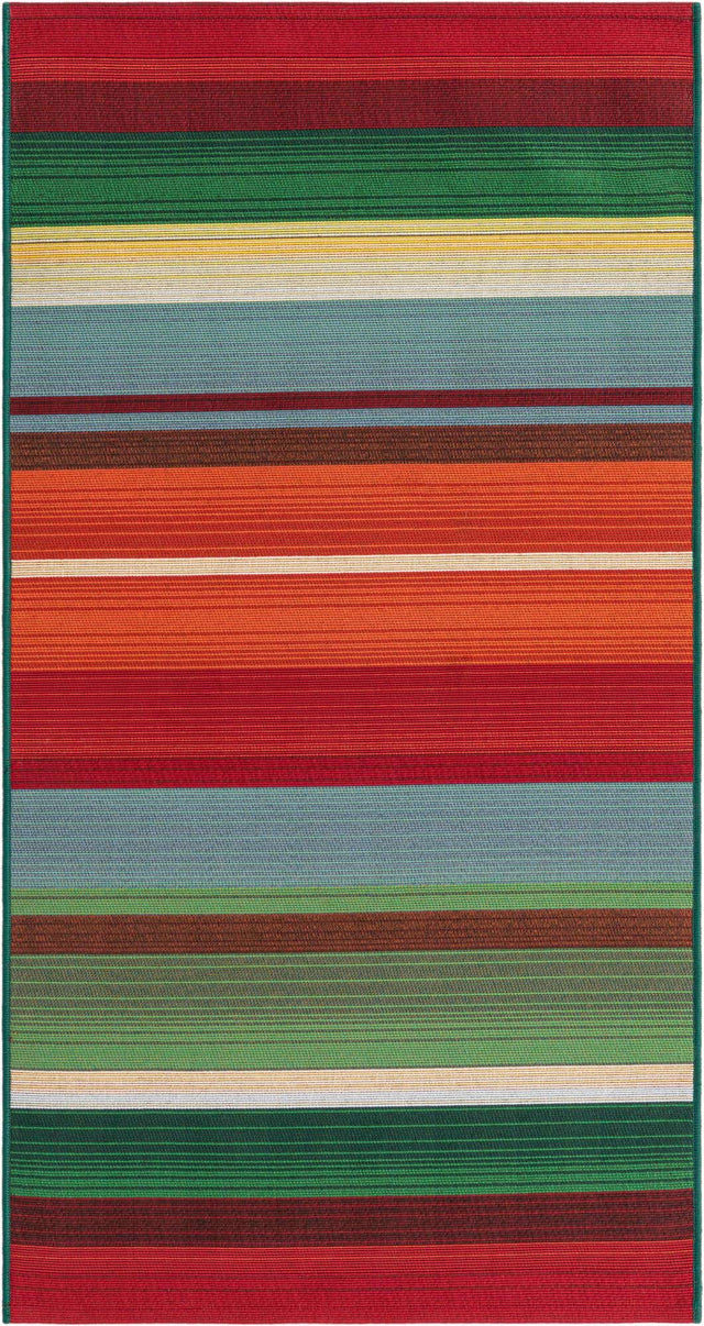 Multicolor 2' 7 x 5' 3 Outdoor Modern Runner Area Rug Weather Resistant for Patio, Deck, Terrace, Balcony, Porch 100% Polypropylene Modern Outside Carpet for Sale at Rug Engine