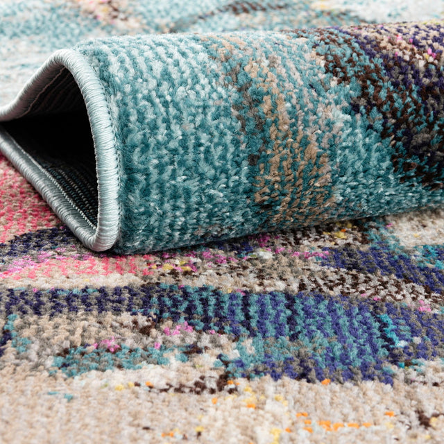 Multicolor 5' 3 x 5' 3 Haerfest Round Area Rug Abstract Super Colorful Modern Vivid Carpet for Unique Interior Design Room Decorating for Sale at Rug Engine