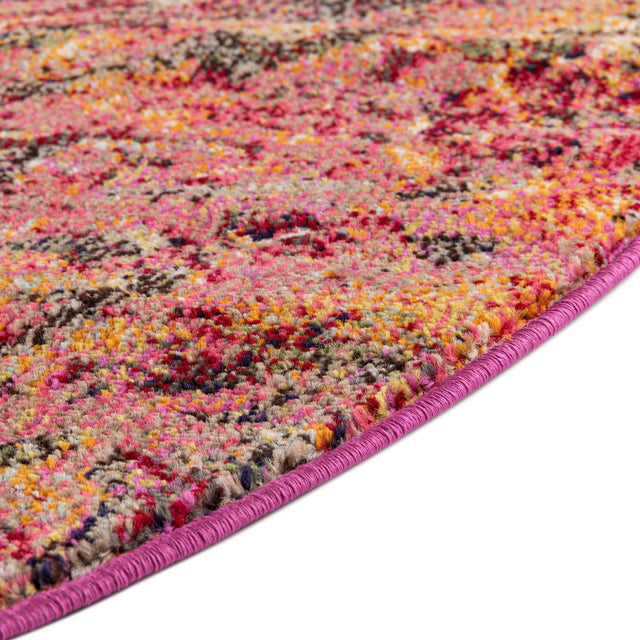 Multicolor 5' 3 x 5' 3 Haerfest Round Area Rug Abstract Super Colorful Modern Vivid Carpet for Unique Interior Design Room Decorating for Sale at Rug Engine