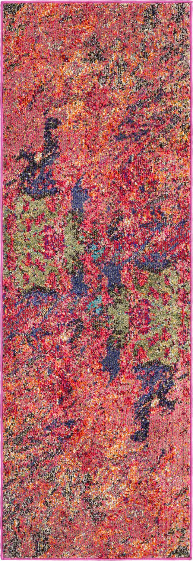 Multicolor 2' x 6' Haerfest Runner Area Rug Abstract Super Colorful Modern Vivid Carpet for Unique Interior Design Room Decorating for Sale at Rug Engine