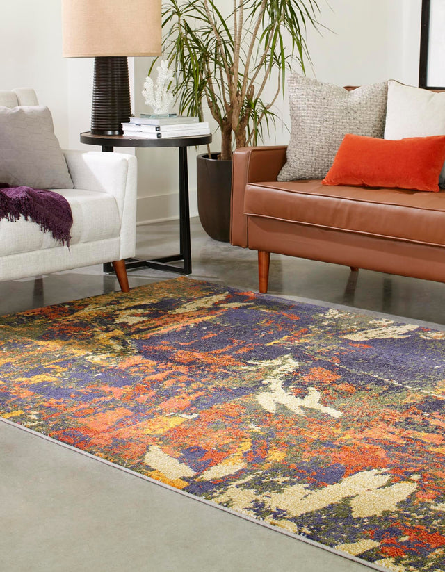Brown 2' x 3' Haerfest Rectangle Area Rug Abstract Super Colorful Modern Vivid Carpet for Unique Interior Design Room Decorating for Sale at Rug Engine
