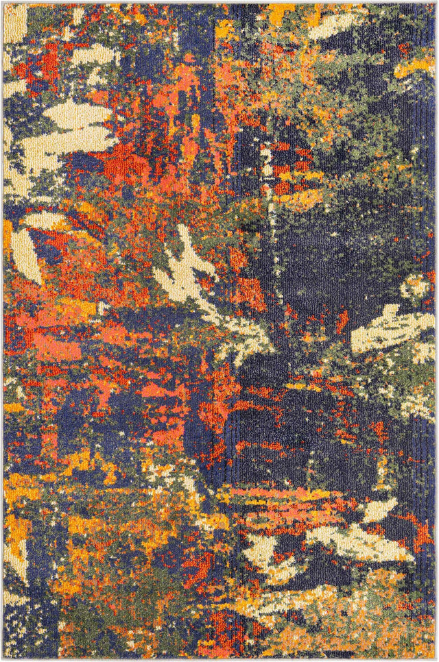 Brown 4' x 6' Haerfest Rectangle Area Rug Abstract Super Colorful Modern Vivid Carpet for Unique Interior Design Room Decorating for Sale at Rug Engine