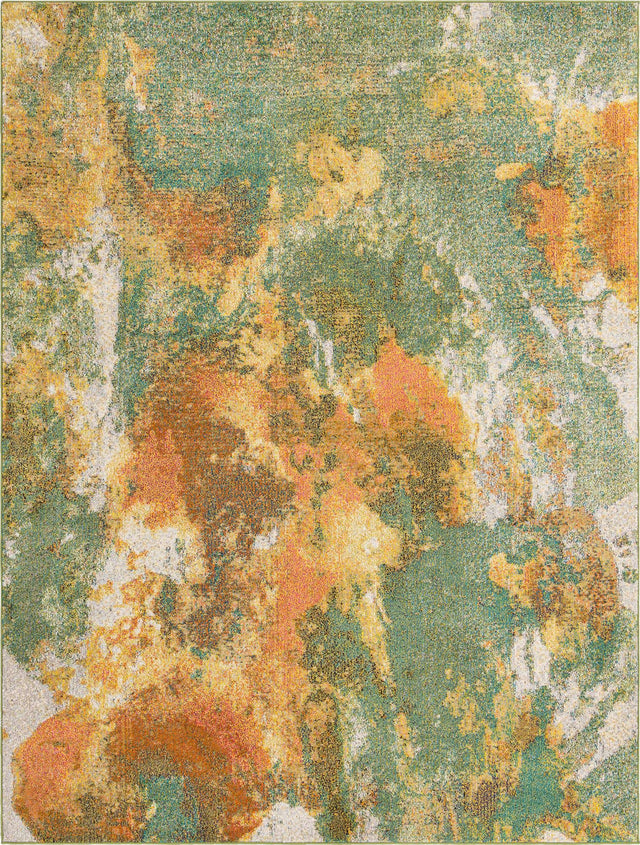 Green 7' 10 x 10' Haerfest Rectangle Area Rug Abstract Super Colorful Modern Vivid Carpet for Unique Interior Design Room Decorating for Sale at Rug Engine