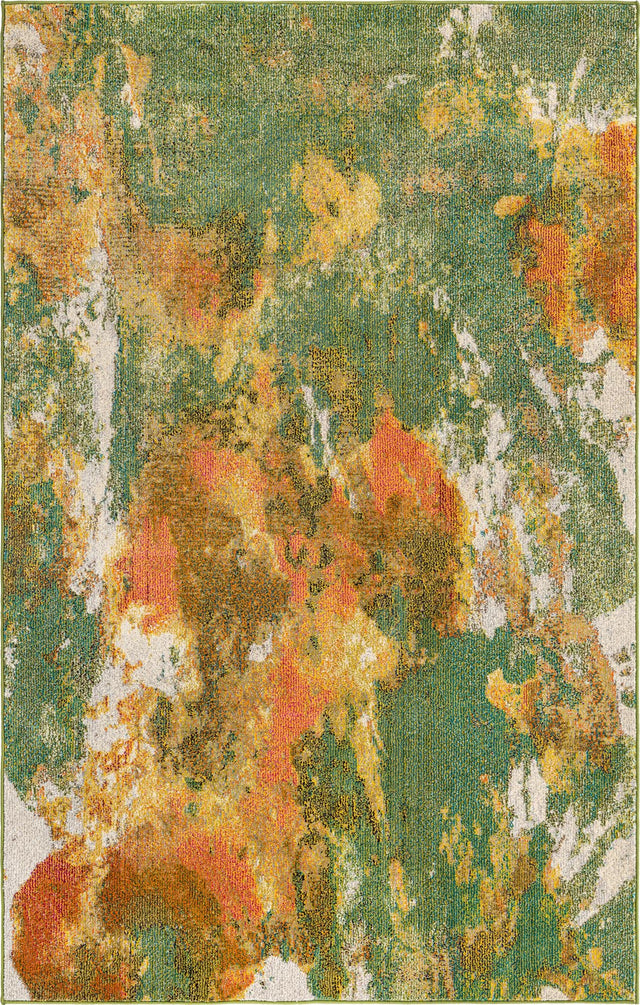 Green 5' 3 x 8' Haerfest Rectangle Area Rug Abstract Super Colorful Modern Vivid Carpet for Unique Interior Design Room Decorating for Sale at Rug Engine