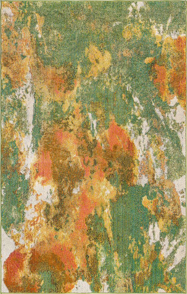 Green 5' 3 x 8' Haerfest Rectangle Area Rug Abstract Super Colorful Modern Vivid Carpet for Unique Interior Design Room Decorating for Sale at Rug Engine