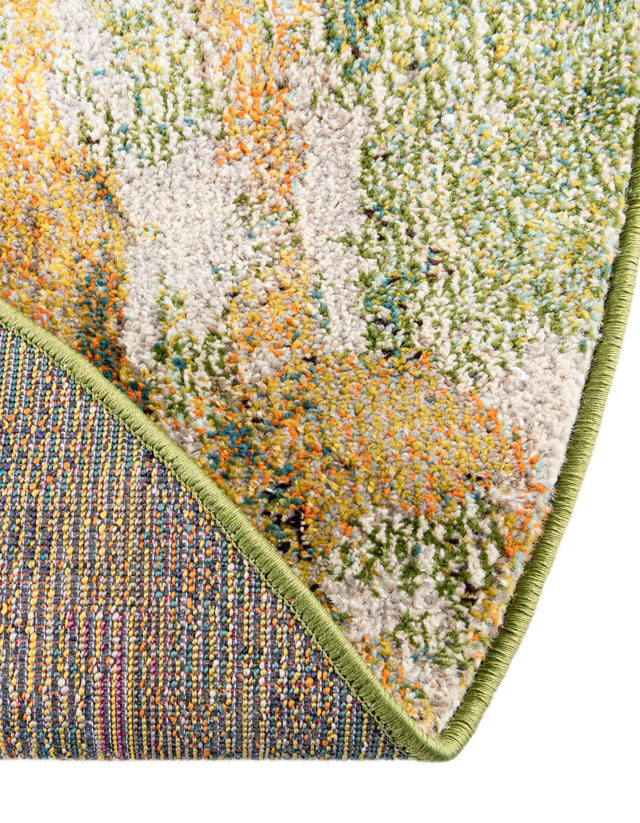 Green 5' 3 x 5' 3 Haerfest Round Area Rug Abstract Super Colorful Modern Vivid Carpet for Unique Interior Design Room Decorating for Sale at Rug Engine