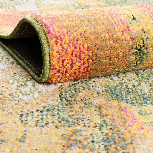 Green 2' 7 x 10' Haerfest Runner Area Rug Abstract Super Colorful Modern Vivid Carpet for Unique Interior Design Room Decorating for Sale at Rug Engine