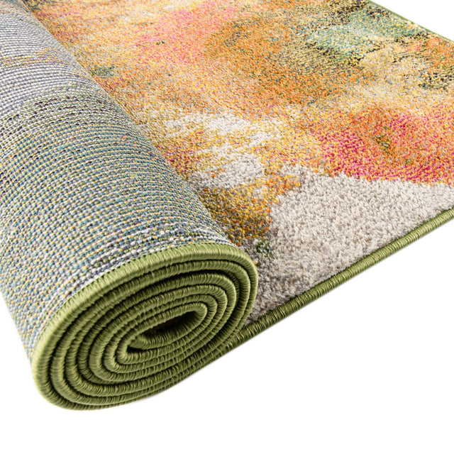 Green 2' x 6' Haerfest Runner Area Rug Abstract Super Colorful Modern Vivid Carpet for Unique Interior Design Room Decorating for Sale at Rug Engine