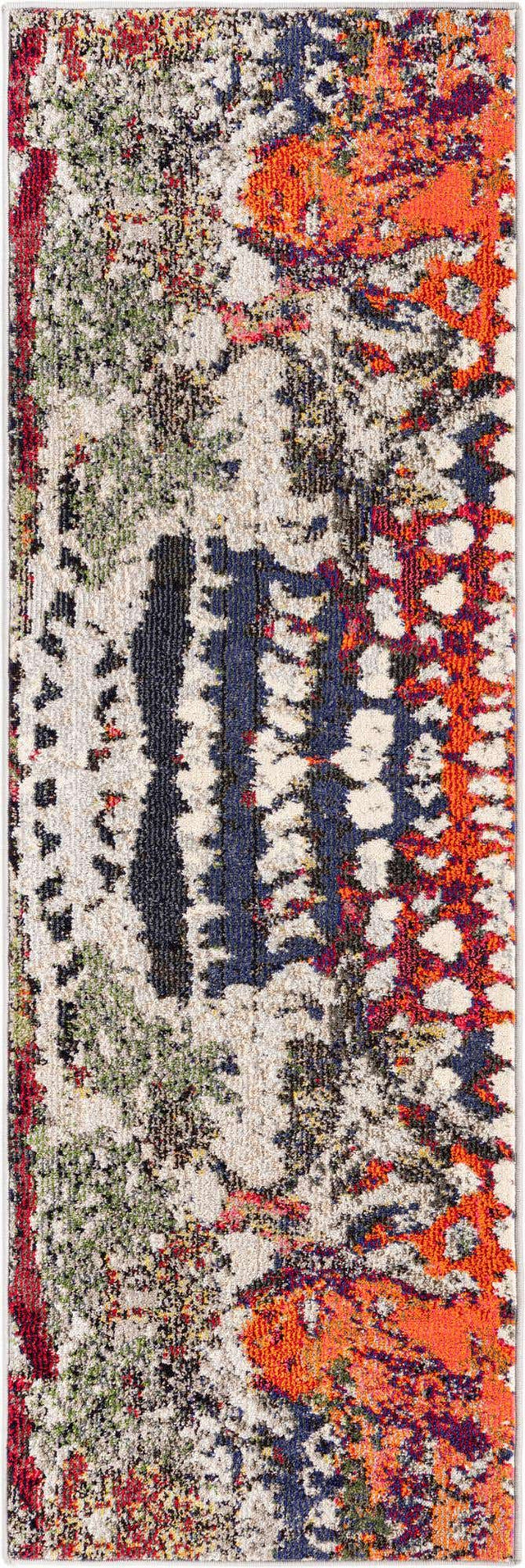 Multicolor 2' x 6' Haerfest Runner Area Rug Abstract Super Colorful Modern Vivid Carpet for Unique Interior Design Room Decorating for Sale at Rug Engine