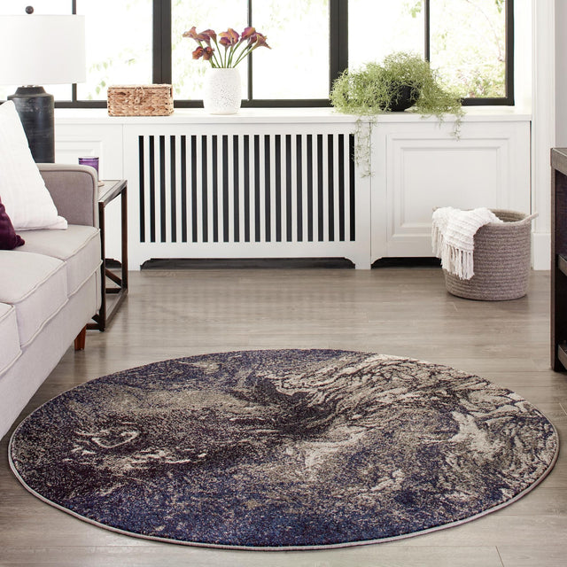 Gray 7' 10 x 7' 10 Haerfest Round Area Rug Abstract Super Colorful Modern Vivid Carpet for Unique Interior Design Room Decorating for Sale at Rug Engine