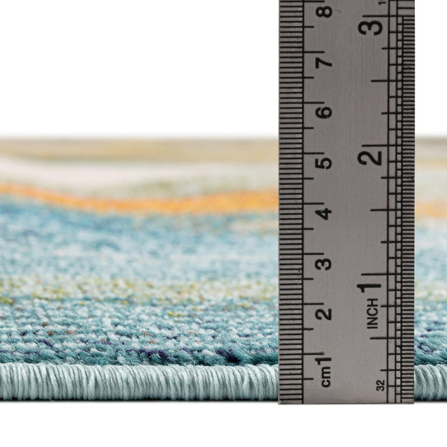 Blue 7' 10 x 7' 10 Haerfest Round Area Rug Abstract Super Colorful Modern Vivid Carpet for Unique Interior Design Room Decorating for Sale at Rug Engine