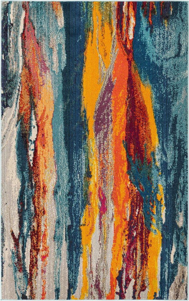 Multicolor 5' 3 x 8' Haerfest Rectangle Area Rug Abstract Super Colorful Modern Vivid Carpet for Unique Interior Design Room Decorating for Sale at Rug Engine