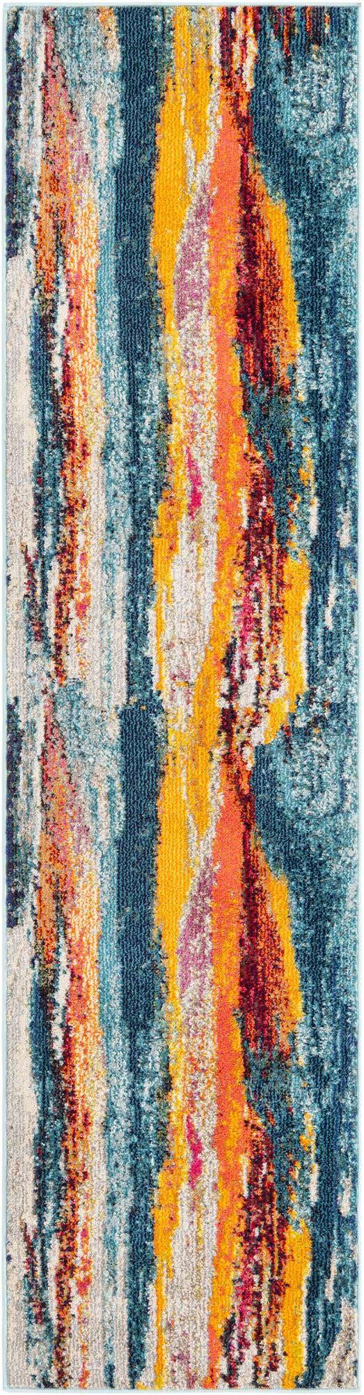 Multicolor 2' x 8' Haerfest Runner Area Rug Abstract Super Colorful Modern Vivid Carpet for Unique Interior Design Room Decorating for Sale at Rug Engine