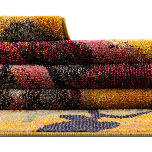 Yellow 5' 3 x 8' Haerfest Rectangle Area Rug Abstract Super Colorful Modern Vivid Carpet for Unique Interior Design Room Decorating for Sale at Rug Engine