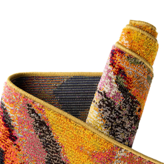 Yellow 2' x 6' Haerfest Runner Area Rug Abstract Super Colorful Modern Vivid Carpet for Unique Interior Design Room Decorating for Sale at Rug Engine