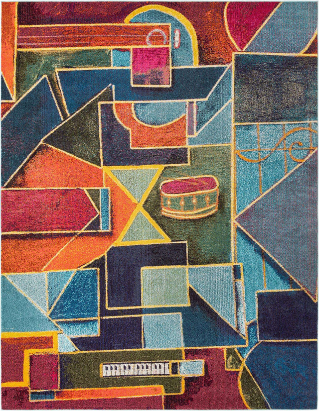 Multicolor 7' 10 x 10' Haerfest Rectangle Area Rug Abstract Super Colorful Modern Vivid Carpet for Unique Interior Design Room Decorating for Sale at Rug Engine