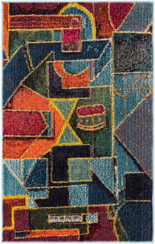 Multicolor 2' x 3' Haerfest Rectangle Area Rug Abstract Super Colorful Modern Vivid Carpet for Unique Interior Design Room Decorating for Sale at Rug Engine