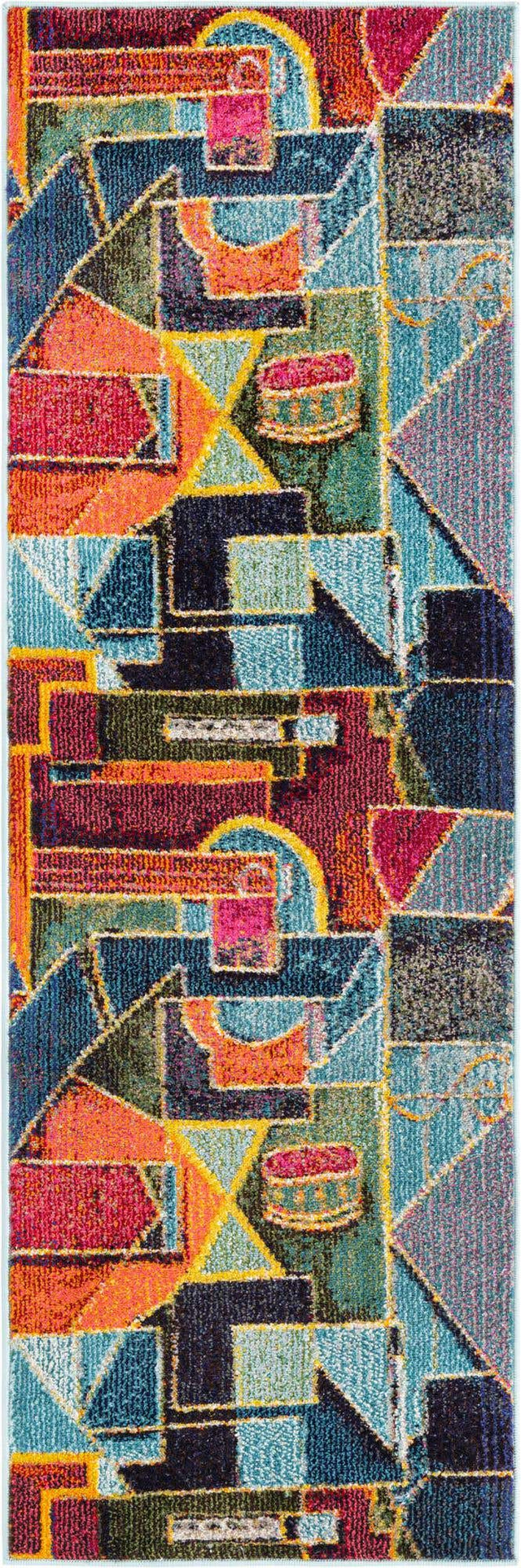 Multicolor 2' x 6' Haerfest Runner Area Rug Abstract Super Colorful Modern Vivid Carpet for Unique Interior Design Room Decorating for Sale at Rug Engine