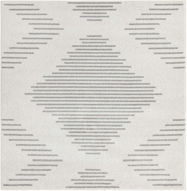 Ivory and Gray 5' 3 x 5' 3 Kai Square Area Rug Easy Clean 100% Polypropylene With Cotton Backing Modern Geometric Carpet for Living, Dining, Office, Bedroom for Sale at Rug Engine