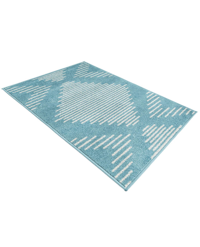 Light Blue 2' x 3' 1 Kai Rectangle Area Rug Easy Clean 100% Polypropylene With Cotton Backing Modern Geometric Carpet for Living, Dining, Office, Bedroom for Sale at Rug Engine