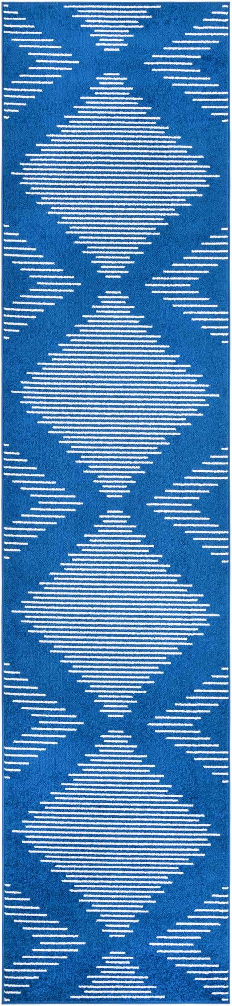 Navy Blue 3' 3 x 14' 1 Kai Runner Area Rug Easy Clean 100% Polypropylene With Cotton Backing Modern Geometric Carpet for Living, Dining, Office, Bedroom for Sale at Rug Engine