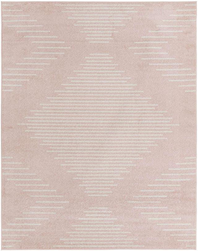 Pink 7' 10 x 10' Kai Rectangle Area Rug Easy Clean 100% Polypropylene With Cotton Backing Modern Geometric Carpet for Living, Dining, Office, Bedroom for Sale at Rug Engine