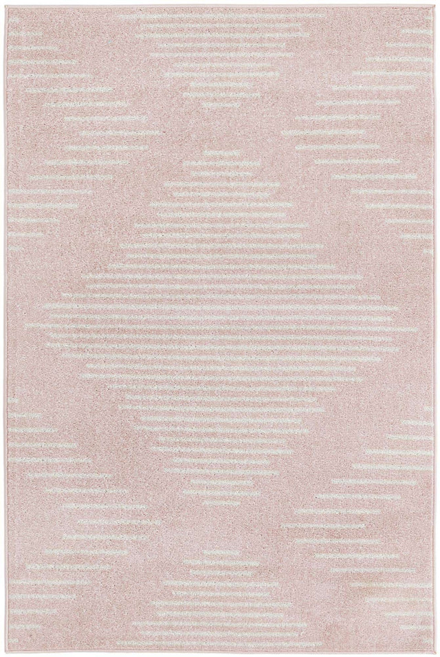 Pink 4' 1 x 6' 1 Kai Rectangle Area Rug Easy Clean 100% Polypropylene With Cotton Backing Modern Geometric Carpet for Living, Dining, Office, Bedroom for Sale at Rug Engine