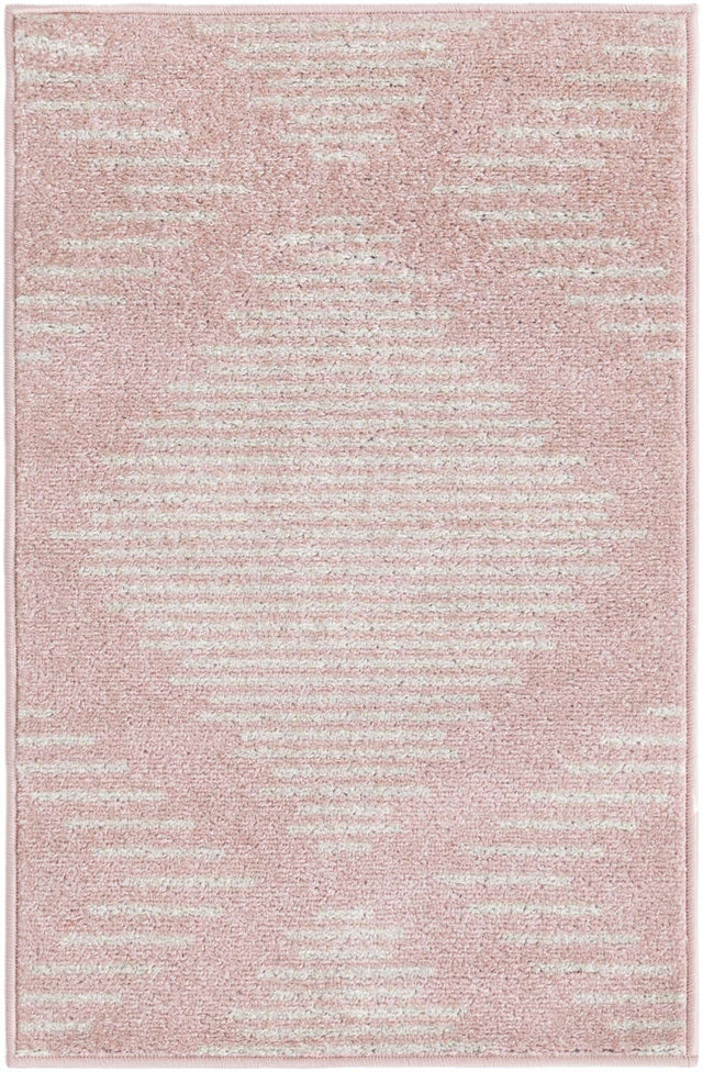 Pink 2' x 3' 1 Kai Rectangle Area Rug Easy Clean 100% Polypropylene With Cotton Backing Modern Geometric Carpet for Living, Dining, Office, Bedroom for Sale at Rug Engine