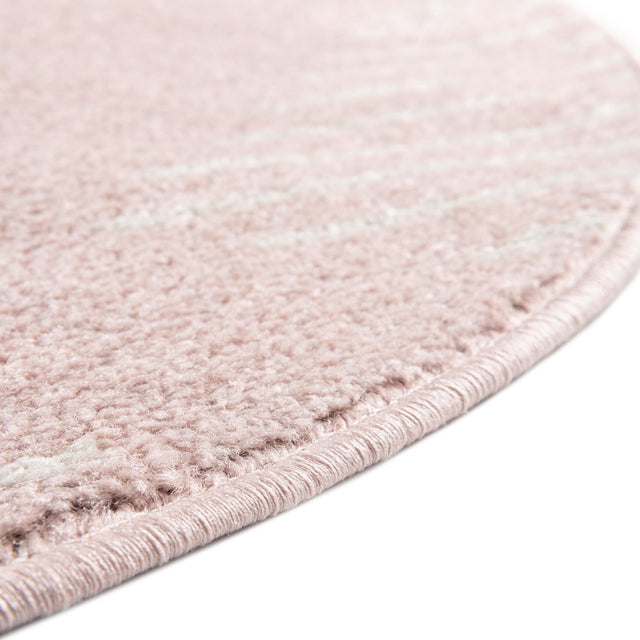 Pink 4' 1 x 4' 1 Kai Round Area Rug Easy Clean 100% Polypropylene With Cotton Backing Modern Geometric Carpet for Living, Dining, Office, Bedroom for Sale at Rug Engine