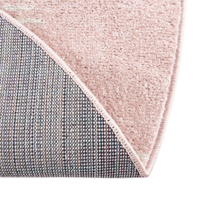 Pink 7' 10 x 7' 10 Kai Round Area Rug Easy Clean 100% Polypropylene With Cotton Backing Modern Geometric Carpet for Living, Dining, Office, Bedroom for Sale at Rug Engine