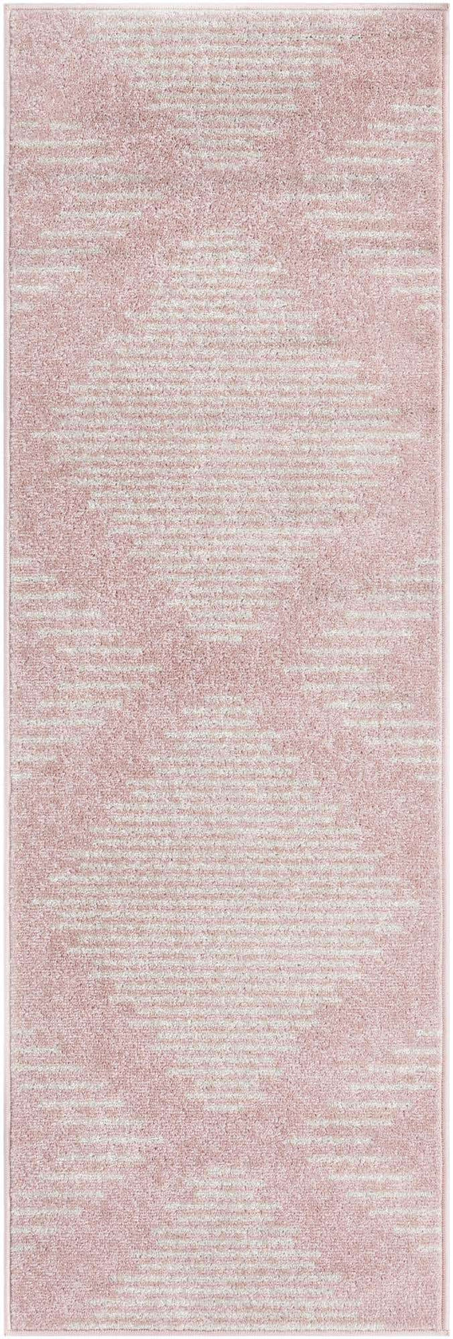 Pink 2' x 6' 1 Kai Runner Area Rug Easy Clean 100% Polypropylene With Cotton Backing Modern Geometric Carpet for Living, Dining, Office, Bedroom for Sale at Rug Engine