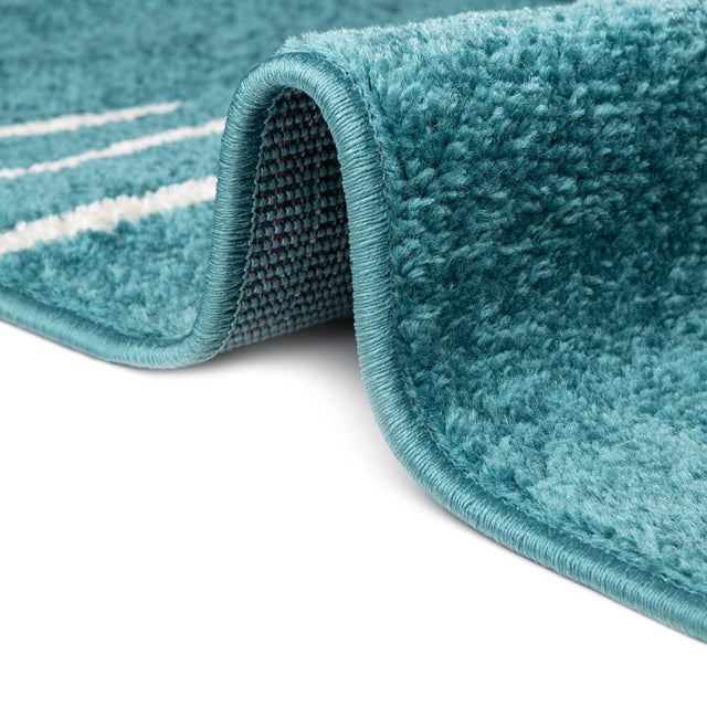 Turquoise 7' 10 x 10' Kai Rectangle Area Rug Easy Clean 100% Polypropylene With Cotton Backing Modern Geometric Carpet for Living, Dining, Office, Bedroom for Sale at Rug Engine