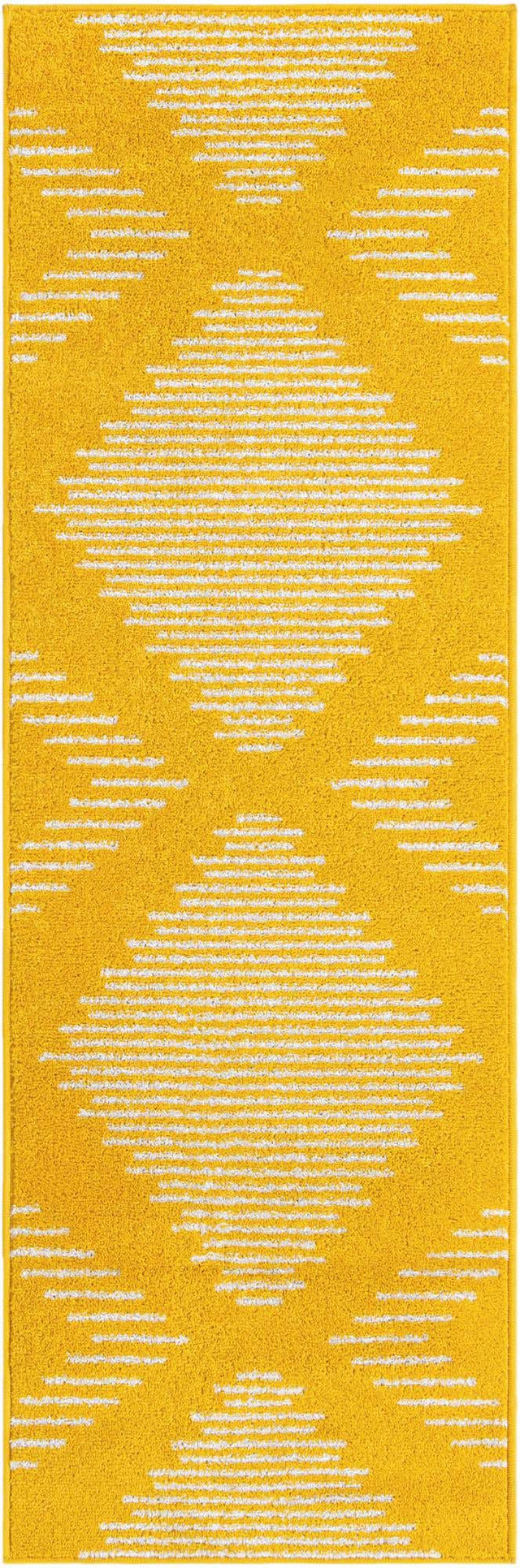 Yellow 2' x 6' 1 Kai Runner Area Rug Easy Clean 100% Polypropylene With Cotton Backing Modern Geometric Carpet for Living, Dining, Office, Bedroom for Sale at Rug Engine