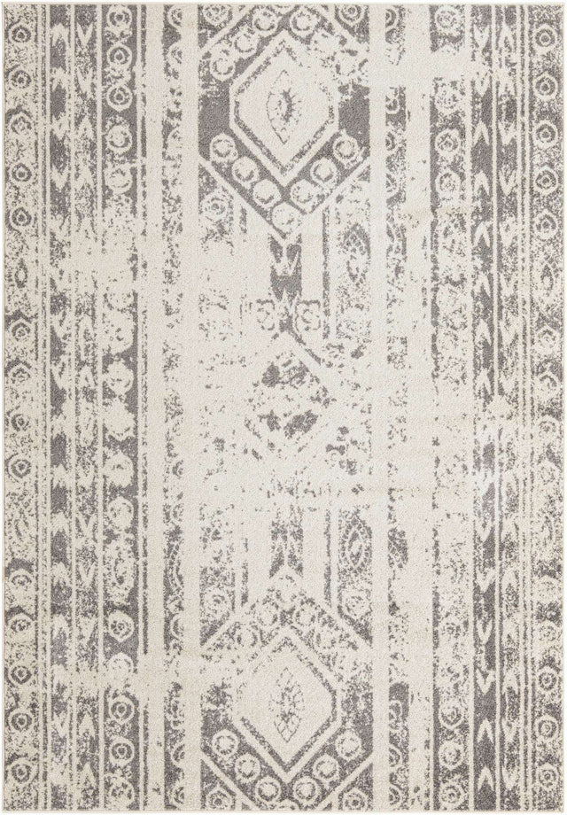 Ivory and Gray 7' 1 x 10' Lennon Rectangle Area Rug 100% Polypropylene Vintage Distressed Look Modern Contemporary Carpet for Home Decor for Sale at Rug Engine