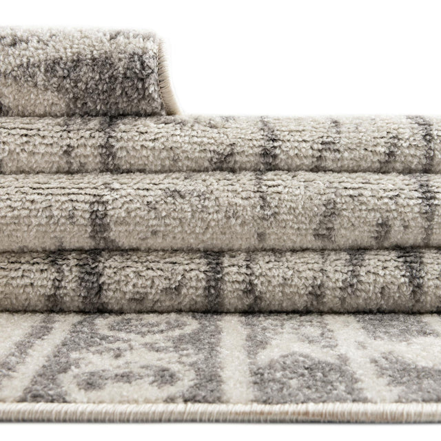 Ivory and Gray 2' x 7' 10 Lennon Round Area Rug 100% Polypropylene Vintage Distressed Look Modern Contemporary Carpet for Home Decor for Sale at Rug Engine