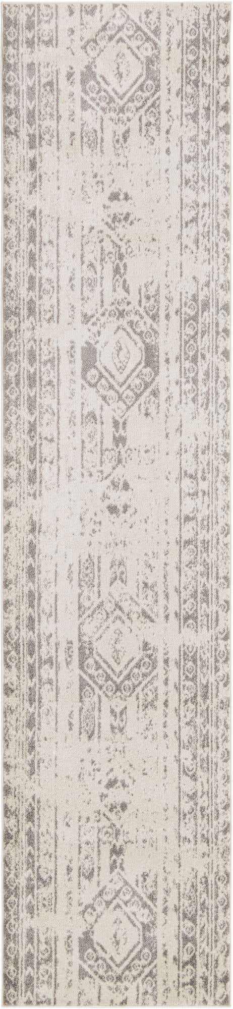 Ivory and Gray 3' 3 x 14' 1 Lennon Runner Area Rug 100% Polypropylene Vintage Distressed Look Modern Contemporary Carpet for Home Decor for Sale at Rug Engine