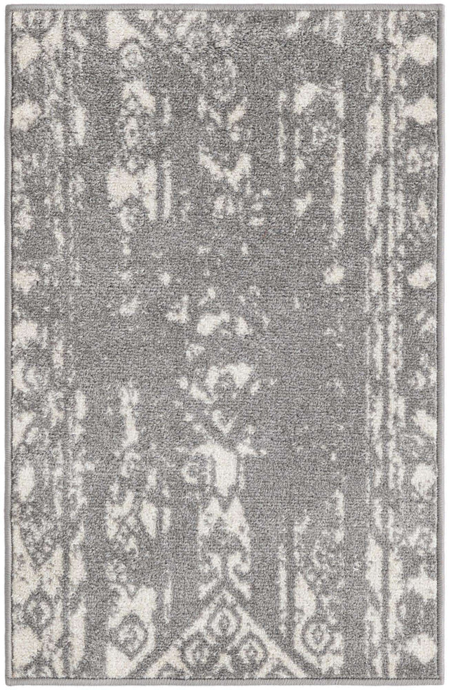 Gray and Ivory 2' x 3' 1 Lennon Rectangle Area Rug 100% Polypropylene Vintage Distressed Look Modern Contemporary Carpet for Home Decor for Sale at Rug Engine