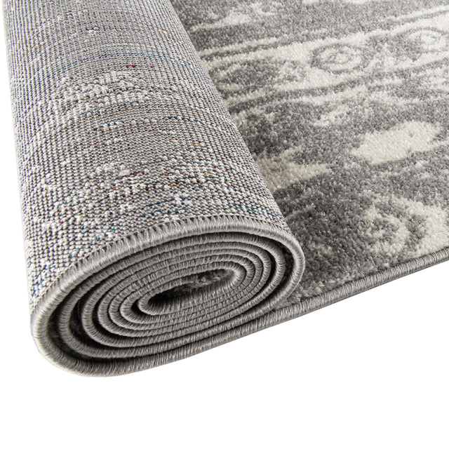 Gray and Ivory 2' x 5' 3 Lennon Runner Area Rug 100% Polypropylene Vintage Distressed Look Modern Contemporary Carpet for Home Decor for Sale at Rug Engine