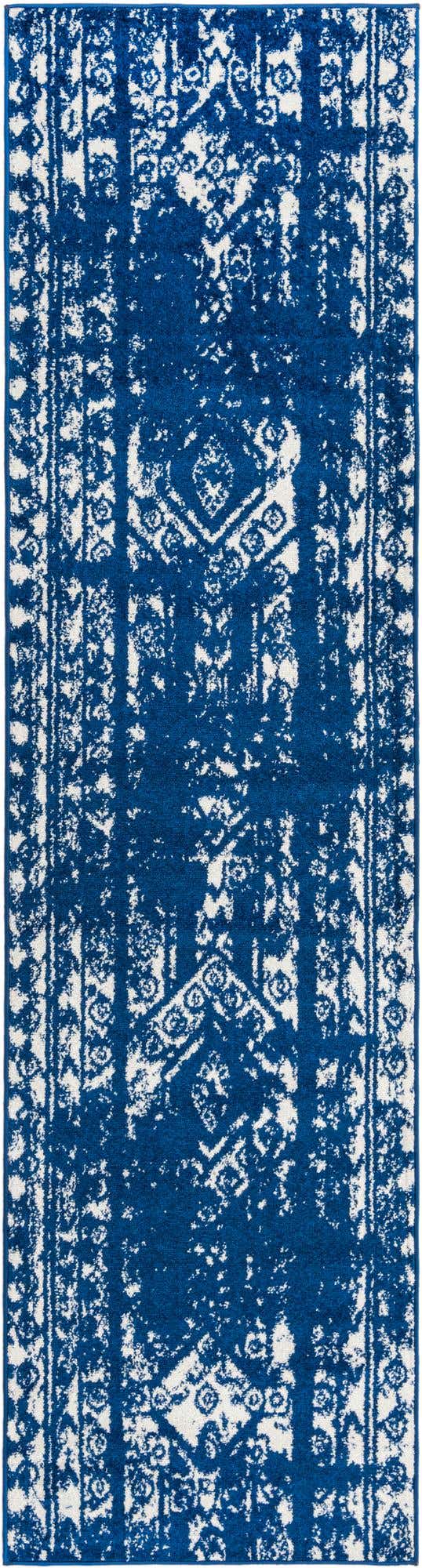 Navy Blue 2' 7 x 10' Lennon Runner Area Rug 100% Polypropylene Vintage Distressed Look Modern Contemporary Carpet for Home Decor for Sale at Rug Engine