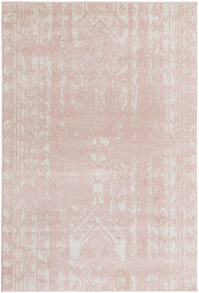 Pink 4' 1 x 6' 1 Lennon Rectangle Area Rug 100% Polypropylene Vintage Distressed Look Modern Contemporary Carpet for Home Decor for Sale at Rug Engine