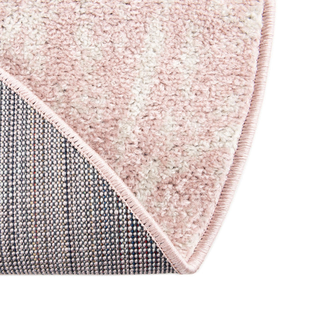Pink 4' 1 x 4' 1 Lennon Round Area Rug 100% Polypropylene Vintage Distressed Look Modern Contemporary Carpet for Home Decor for Sale at Rug Engine