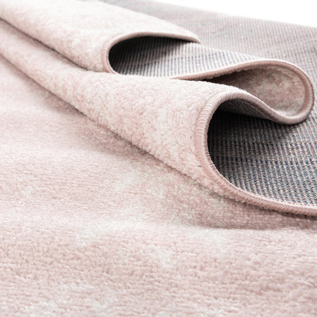 Pink 7' 1 x 7' 1 Lennon Square Area Rug 100% Polypropylene Vintage Distressed Look Modern Contemporary Carpet for Home Decor for Sale at Rug Engine