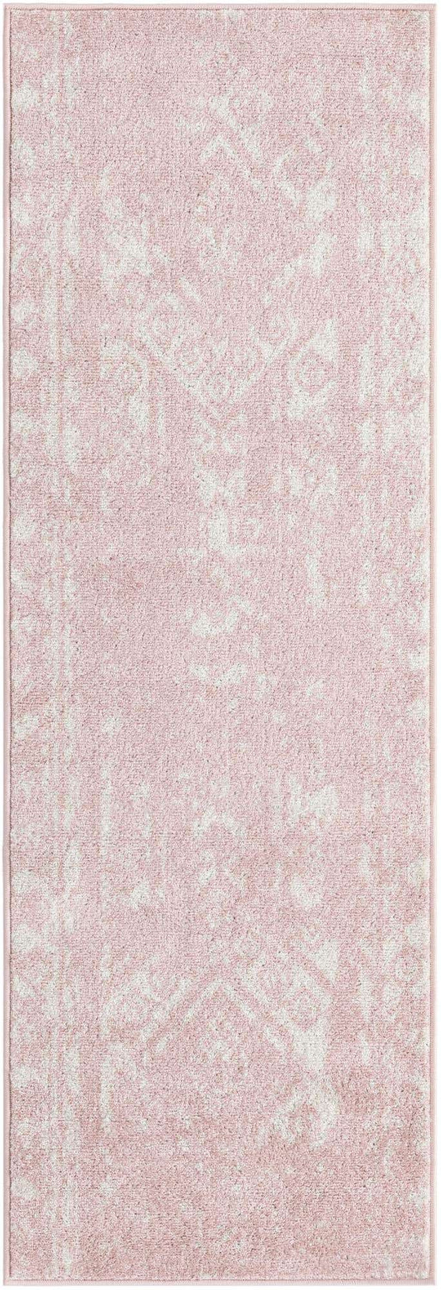 Pink 2' x 6' 1 Lennon Runner Area Rug 100% Polypropylene Vintage Distressed Look Modern Contemporary Carpet for Home Decor for Sale at Rug Engine