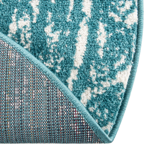 Turquoise 4' 1 x 4' 1 Lennon Round Area Rug 100% Polypropylene Vintage Distressed Look Modern Contemporary Carpet for Home Decor for Sale at Rug Engine