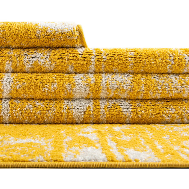 Yellow 7' 1 x 10' Lennon Rectangle Area Rug 100% Polypropylene Vintage Distressed Look Modern Contemporary Carpet for Home Decor for Sale at Rug Engine