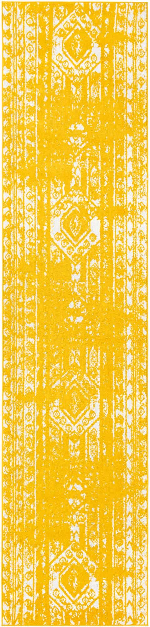 Yellow 3' 3 x 14' 1 Lennon Runner Area Rug 100% Polypropylene Vintage Distressed Look Modern Contemporary Carpet for Home Decor for Sale at Rug Engine
