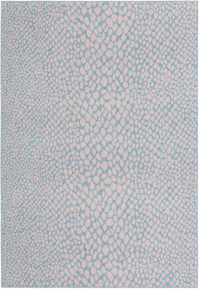 Pink and Aqua 7' 1 x 10' Jill Zarin Outdoor Rectangle Area Rug Weather Resistant for Patio, Deck, Terrace, Balcony, Porch Durable 100% Polypropylene Carpet for Outside for Sale at Rug Engine